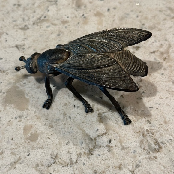 Vintage 1950-60’s~Brass~Italian Ashtray~in Form of a Fly~Hinges Open~Nice~BR - Picture 6 of 11